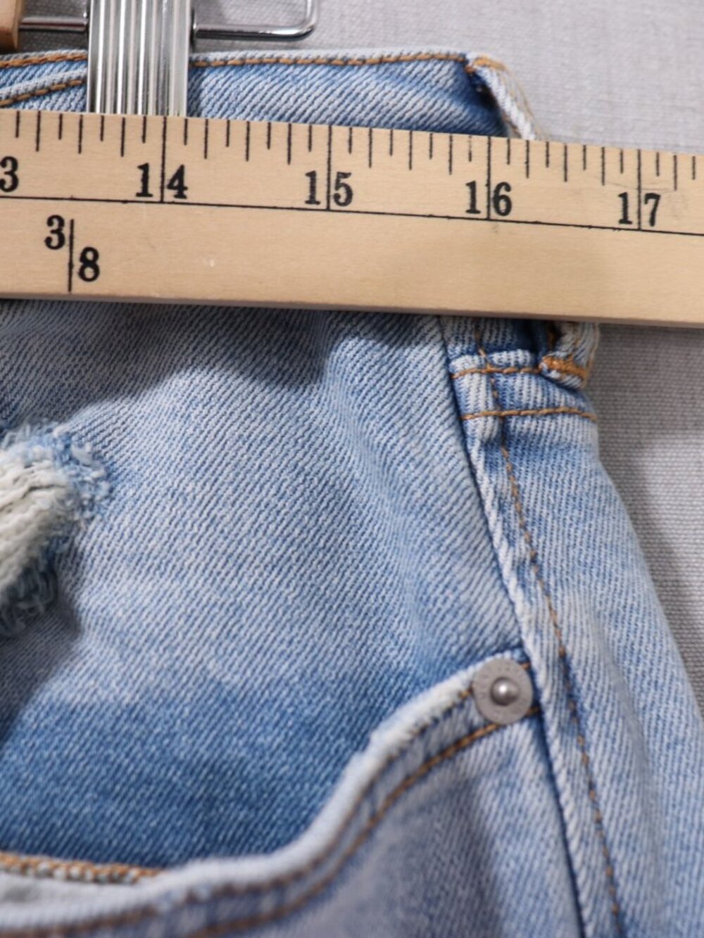Dear John High Waisted Distressed Jean Women 31 - 12 Light Wash Comfort Stretch - Picture 12 of 16